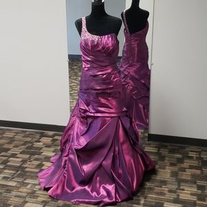 Xcite,purple,one shoulder,open back,size 12